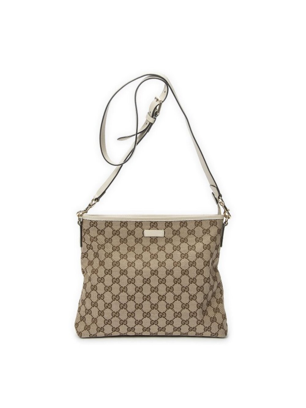 Gucci Anagram Slip Pocket Messenger Ivory Beige GG Canvas